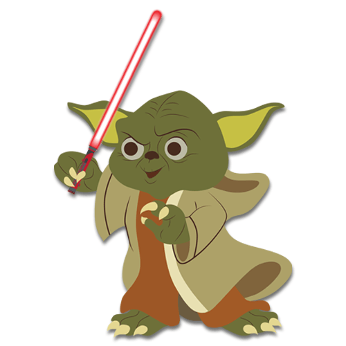 Stickers for Kids: Yoda with laser sabre