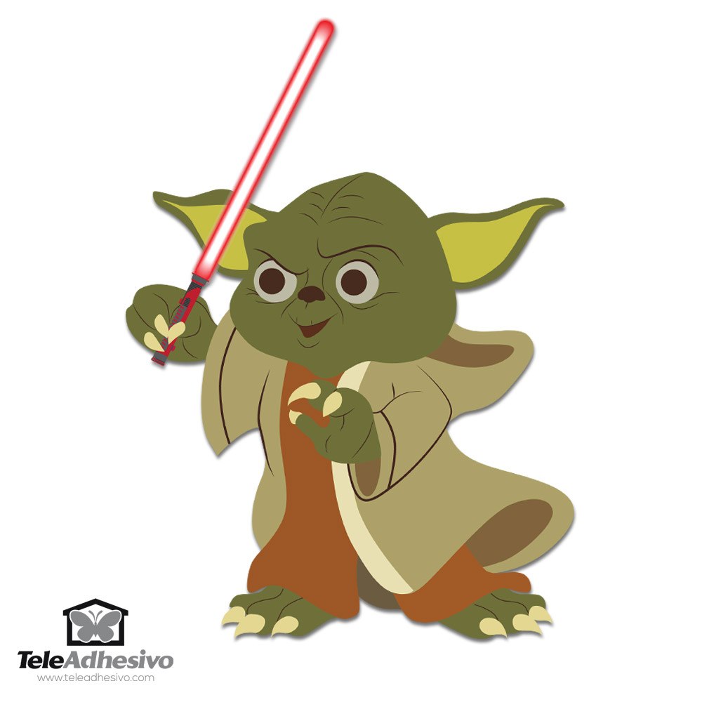 Stickers for Kids: Yoda with laser sabre