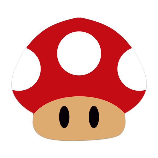 Stickers for Kids: Red mushroom of Mario Bros