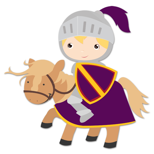 Stickers for Kids: knight Purple