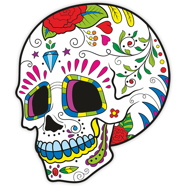 Wall Stickers: Mexican Skull Cantinflas