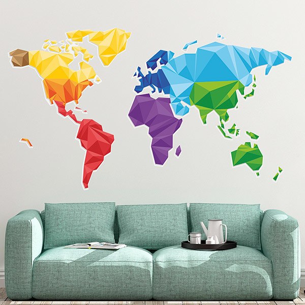 Wall Stickers: Geometric world map