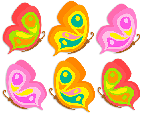 Stickers for Kids: Kit 6 butterflies