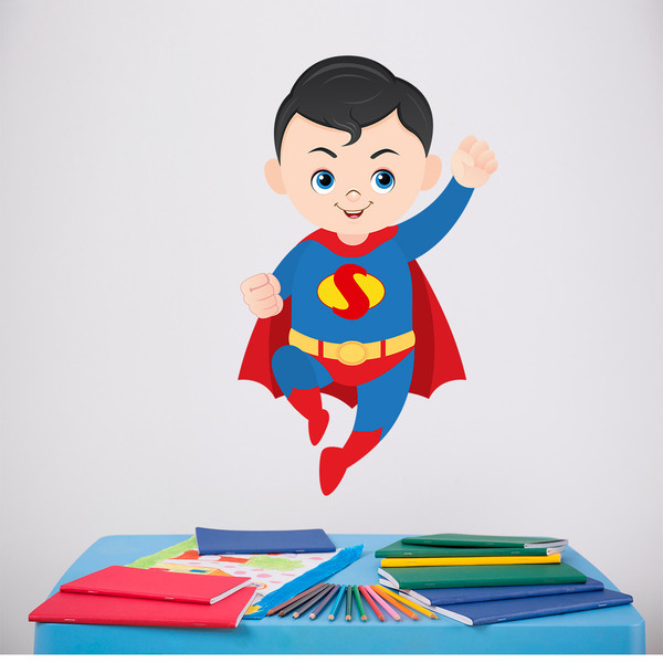 Stickers for Kids: Superman flying