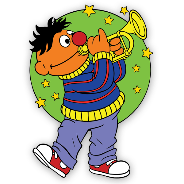 Stickers for Kids: Ernie trumpet
