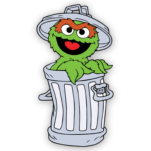 Stickers for Kids: Oscar in the trash can