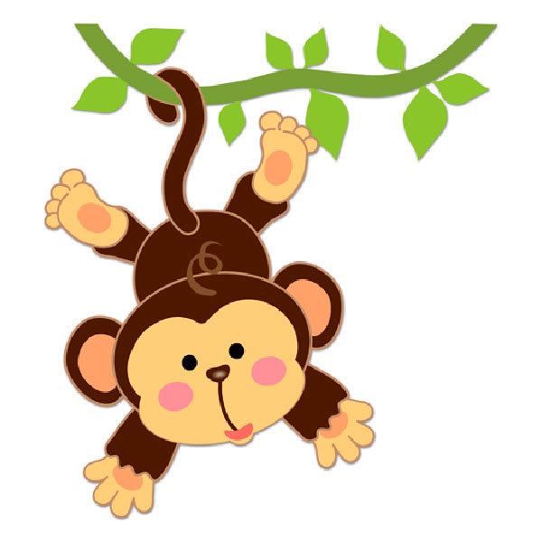 Stickers for Kids: Monkey hung on the vine
