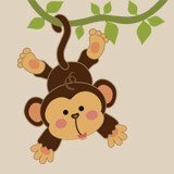 Stickers for Kids: Monkey hung on the vine 3