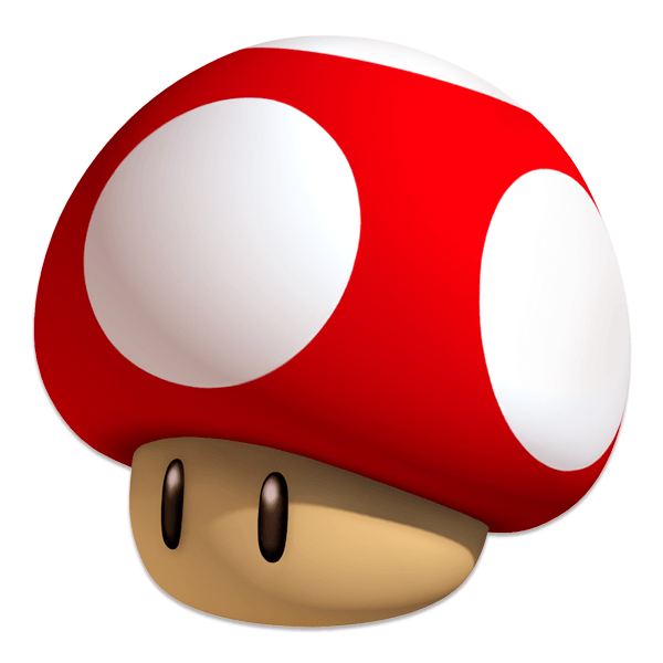 Stickers for Kids: Super red mushroom from Mario Bros