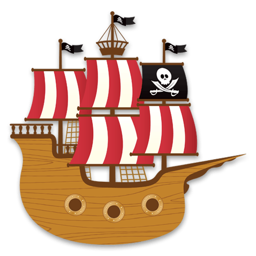 Stickers for Kids: Small pirate boat