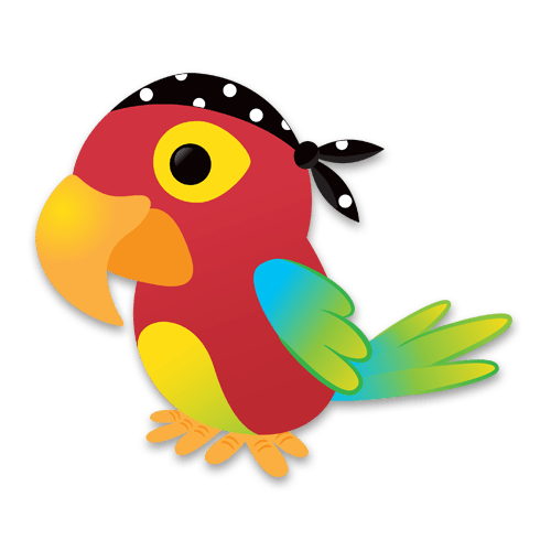 Stickers for Kids: Pirate parrot