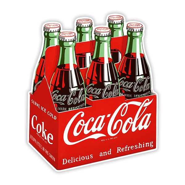 Car & Motorbike Stickers: Pack of 6 Coca Colas