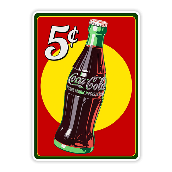 Car & Motorbike Stickers: Coca Cola 5 Cents