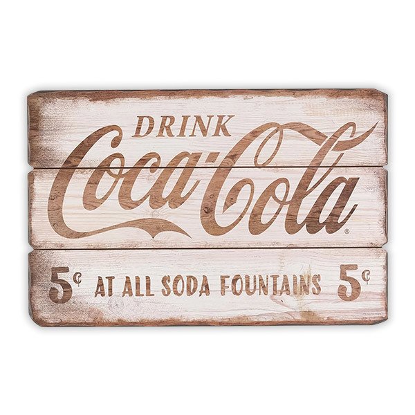 Car & Motorbike Stickers: Coca Cola Wooden Sign