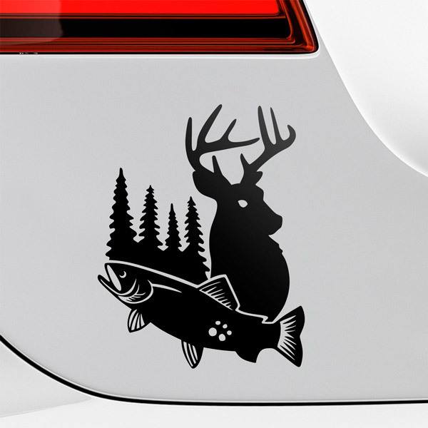Car & Motorbike Stickers: Hunting and Fishing