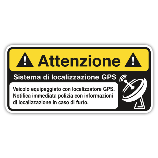 Car & Motorbike Stickers: Attenzione GPS