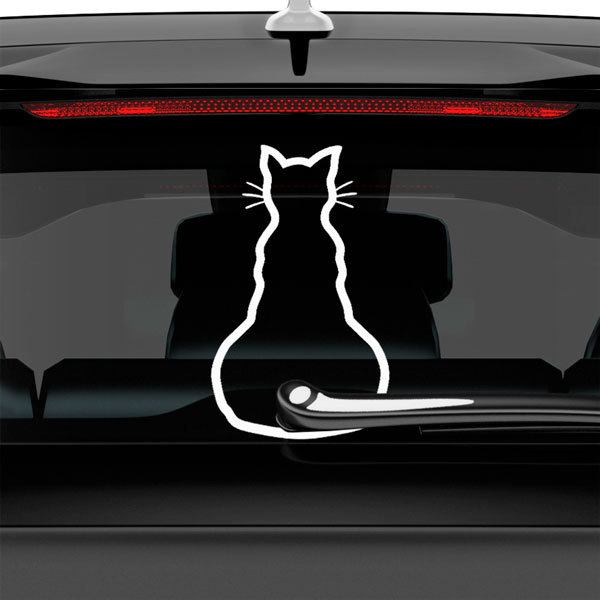 Car & Motorbike Stickers: Windscreen Wipers Cat