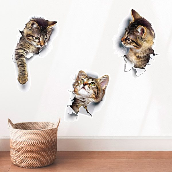 Wall Stickers: 3 naughty cats