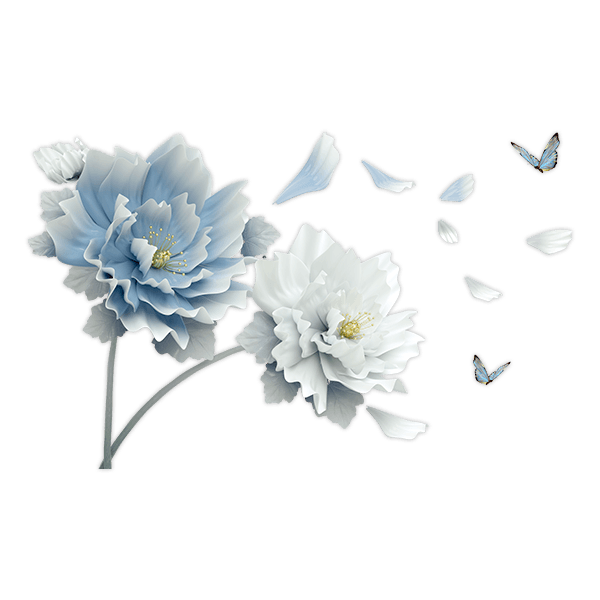 Wall Stickers: Blue and white flowers