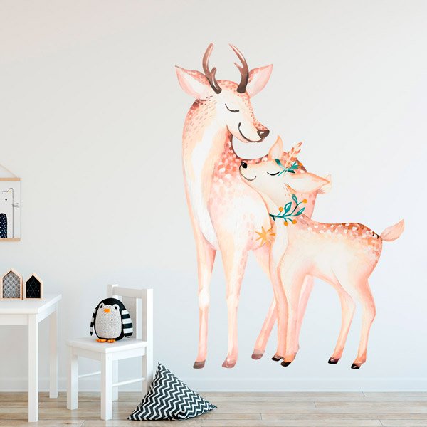 Stickers for Kids: Doe with her fawn