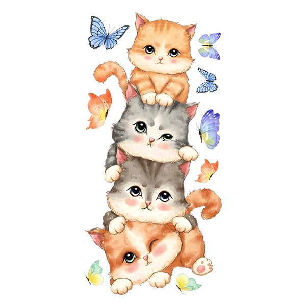 Stickers for Kids: Cats and Butterflies