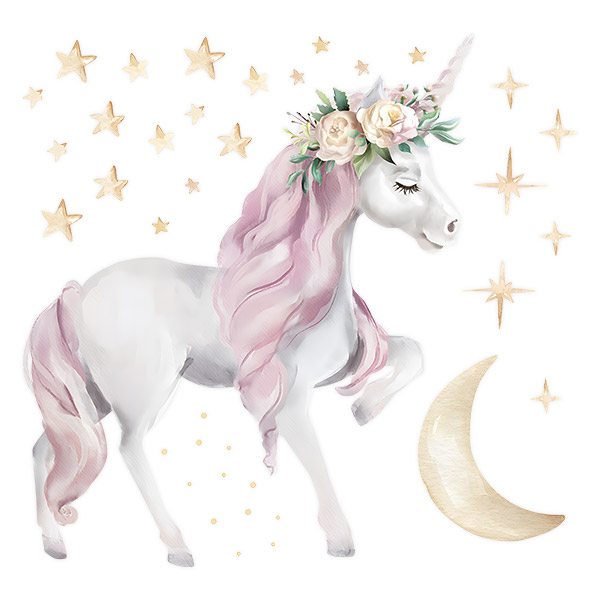 Wall Stickers: Unicorn with stars