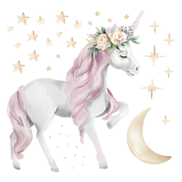 Wall Stickers: Unicorn with stars