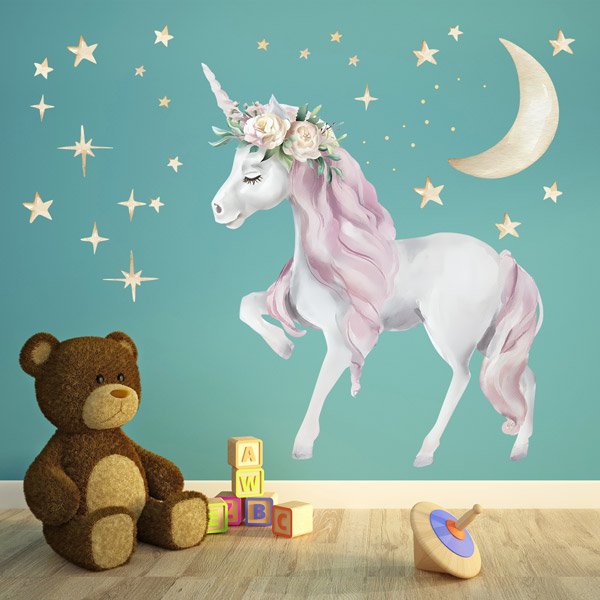 Wall Stickers: Unicorn with stars