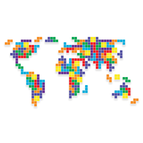 Wall Stickers: World Map Tetris