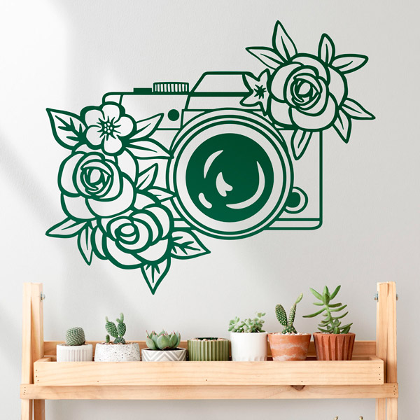 Wall Stickers: Camera with flowers 2