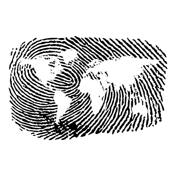 Wall Stickers: World map fingerprint