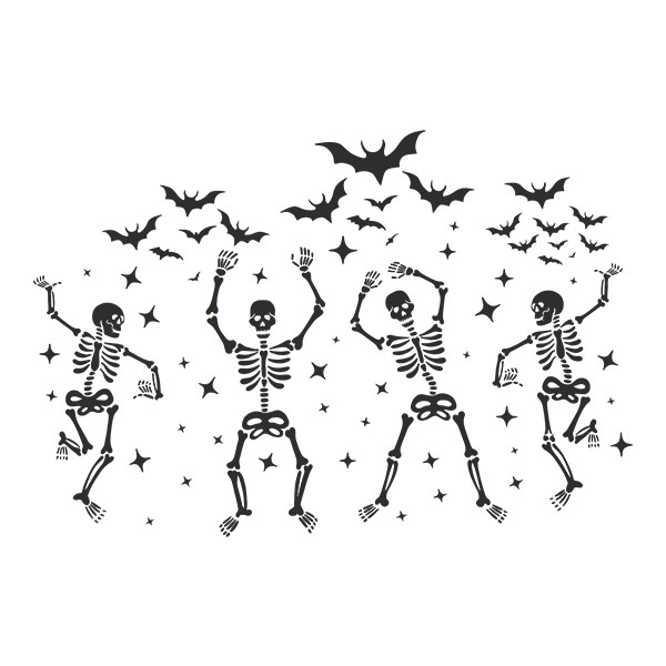 Wall Stickers: Skeletons dancing with bats