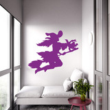 Wall Stickers: Witch Flying with broom and cat 2