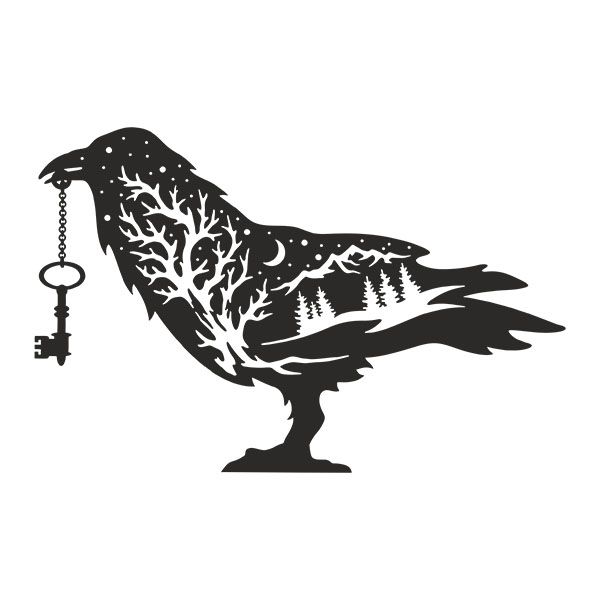 Wall Stickers: Raven With Key