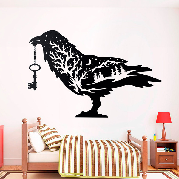 Wall Stickers: Raven With Key