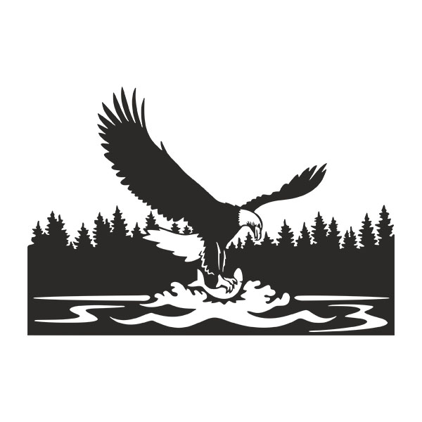 Wall Stickers: Eagle hunting fish