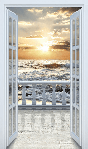 Wall Stickers: Door to balcony on the beach