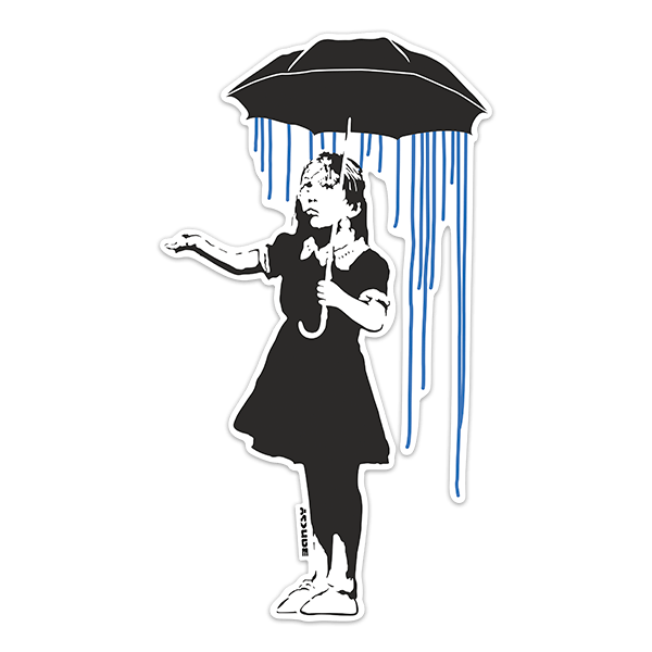 Wall Stickers: Banksy, Girl in the Rain