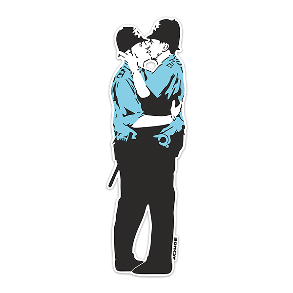 Wall Stickers: Banksy, Cops Kissing