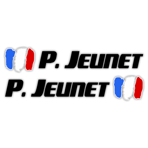 Car & Motorbike Stickers: 2 Flags France + Name sport black