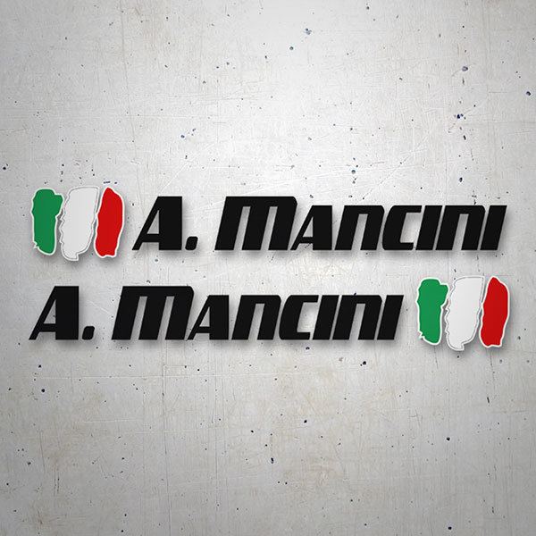 Car & Motorbike Stickers: 2X Flags Italy + Name sport black