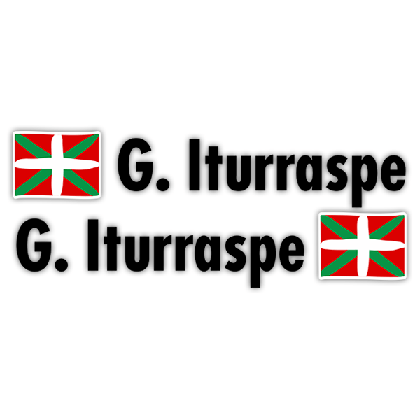 Car & Motorbike Stickers: 2 Flags Basque country + Name in black