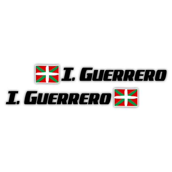 Car & Motorbike Stickers: 2 Flags Basque Country + Name sport black