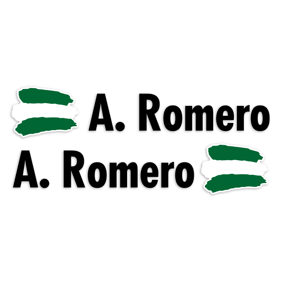 Car & Motorbike Stickers: 2X Flags Andalusia + Name in black