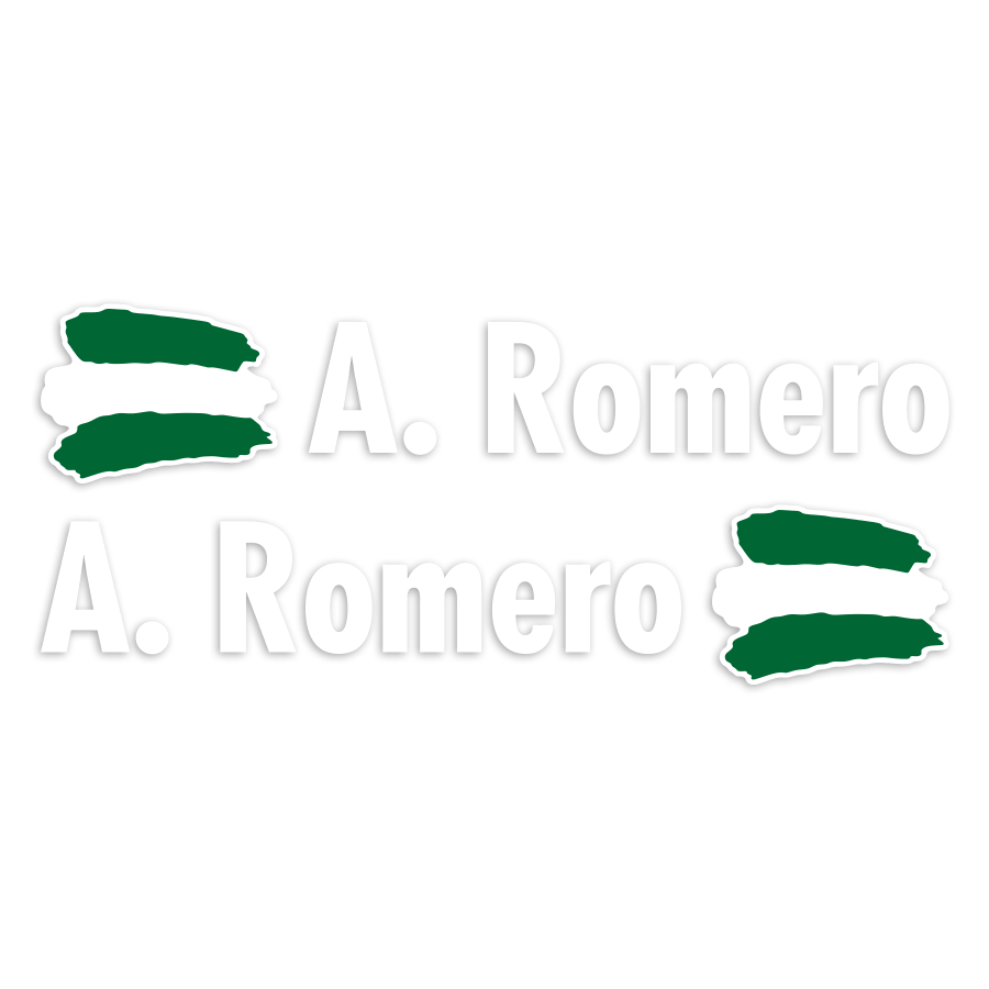 Car & Motorbike Stickers: 2X Flags Andalusia + Name in white