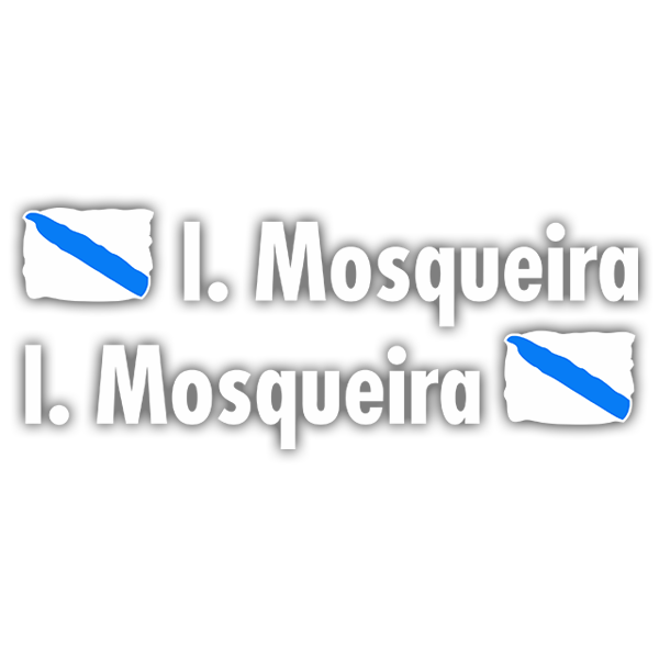 Car & Motorbike Stickers: 2 Flags Galicia + Name in white
