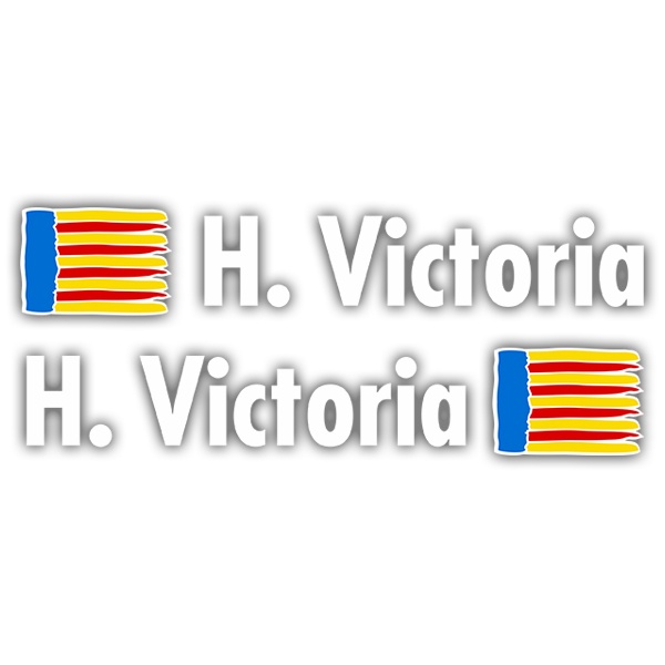 Car & Motorbike Stickers: 2X Flags Valencia + Name in white