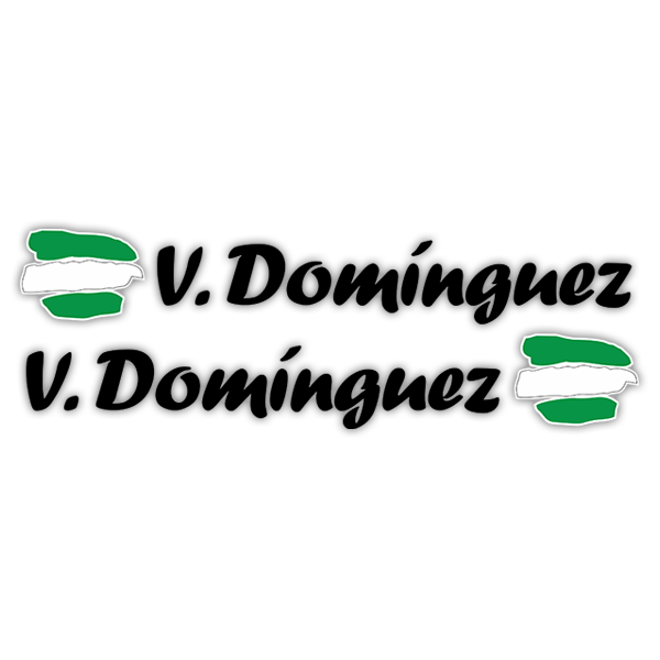 Car & Motorbike Stickers: 2 Flags Andalusia + Name calligraphic black
