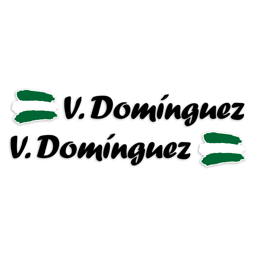 Car & Motorbike Stickers: 2X Flags Andalusia + Name calligraphic black