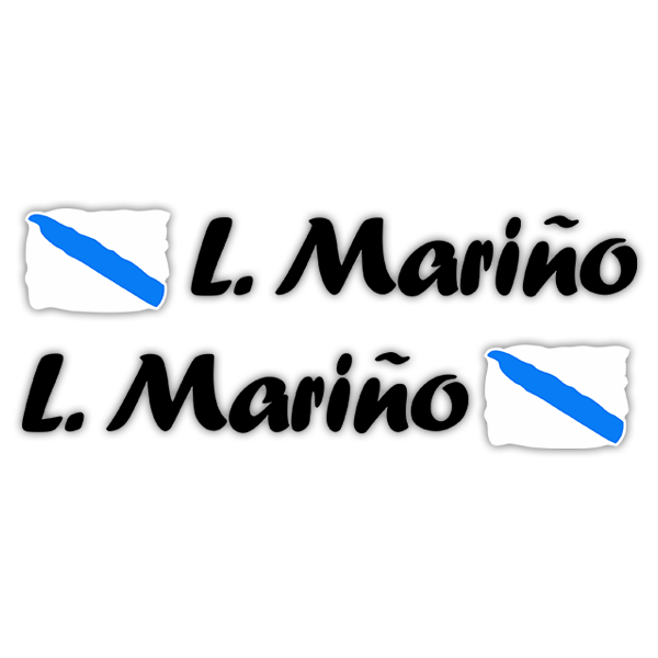 Car & Motorbike Stickers: 2 Flags Galicia + Name calligraphic black